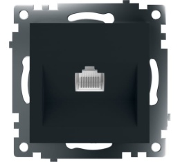 Розетка 1-местная STEKKER GLS00-7107-05 RJ-45 черный, (механизм) серия КАТРИН