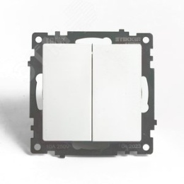 Переключатель STEKKER GLS10-7107-01, 2кл белый, серия КАТРИН