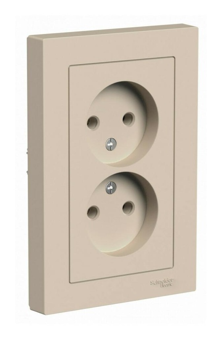 Розетка AtlasDesign ATN001220 2ая б/з песочный, механизм