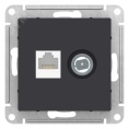 Розетка AtlasDesign ATN001089 RJ45+TV карбон, механизм