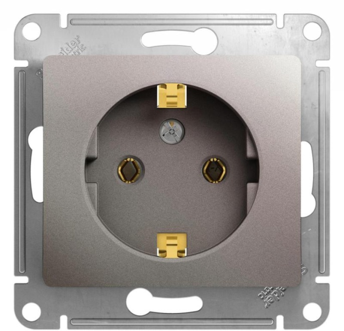 Розетка GLOSSA GSL001243 1-ая с/з платина