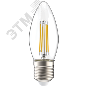Лампа IEK LED7 7W С37 E27 3000K свеча филамент прозрачный