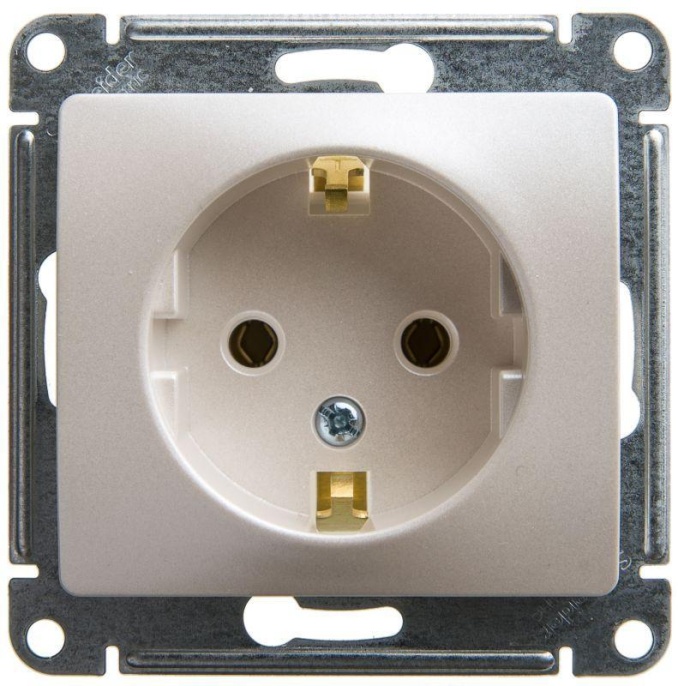 Розетка GLOSSA GSL000643 c/з, механизм, перламутр