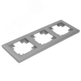 Рамка STEKKER PFR00-7003-03 3-я СЕРЕБРО пластик, серия КАТРИН