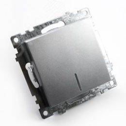 Выключатель STEKKER GLS10-7101-03 1кл с подс. серебро (механизм) серия КАТРИН