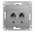 Розетка GLOSSA GSL000385kk RJ45*2 алюм.
