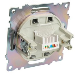 Розетка RJ-45 STEKKER GLS00-7107-06 графит, (механизм) серия КАТРИН