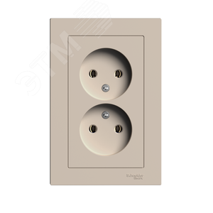 Розетка AtlasDesign ATN001220 2ая б/з песочный, механизм