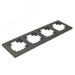 Рамка STEKKER PFR00-7004-06 4-я графит пластик, серия КАТРИН