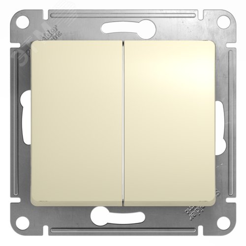 Выключатель GLOSSA GSL000251 2кл, бежевый
