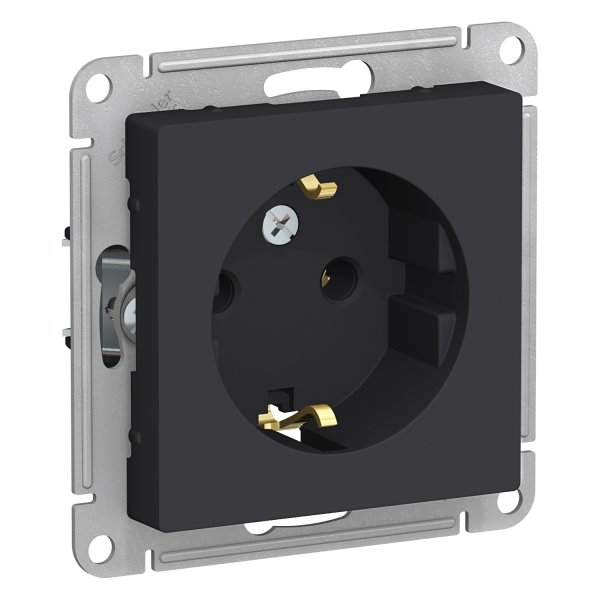 Розетка AtlasDesign ATN001043 с/з карбон, механизм