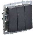 Выключатель IEK BRITE 3кл черный