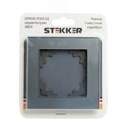 Рамка STEKKER GFR00-7001-03 1-я серебро, серия КАТРИН