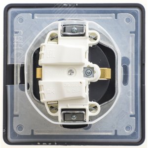 Розетка GLOSSA GSL000848 c/з с крышкой шоколад
