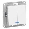 Выключатель AtlasDesign ATN000153 2кл с подсв., белый, механизм