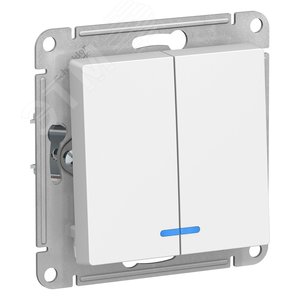 Выключатель AtlasDesign ATN000153 2кл с подсв., белый, механизм