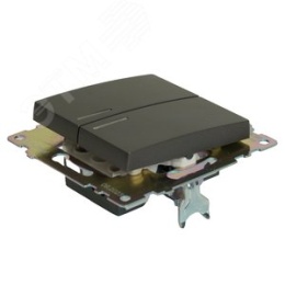 Выключатель STEKKER GLS10-7102-06 2кл с подсв графит, (механизм) серия КАТРИН