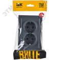 Розетка IEK BRITE 2-ная c/з маренго