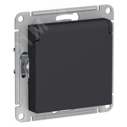 Розетка AtlasDesign ATN001046 с/з и крышкой, карбон, механизм