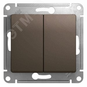 Выключатель GLOSSA GSL000851 2кл, механизм, шоколад