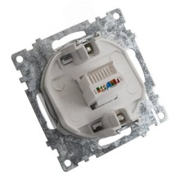 Розетка RJ-45 STEKKER GLS00-7107-03 серебро, (механизм) серия КАТРИН