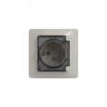 Розетка GLOSSA GSL000248 c/з с крышкой бежевый