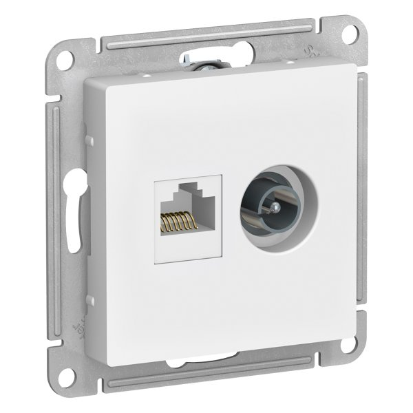 Розетка AtlasDesign ATN000189 TV+RG45, белый, механизм