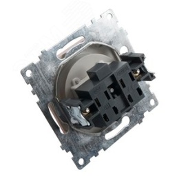 Розетка 1-местная с/з STEKKER GLS16-7110-03 серебро,(механизм)  серия КАТРИН