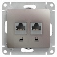 Розетка GLOSSA GSL001285КK RJ45*2 платина