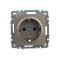 Розетка IEK BRITE 1-ная c/з шампань
