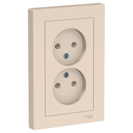 Розетка AtlasDesign ATN000220 2ая б/з механизм, бежевая