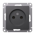 Розетка AtlasDesign ATN001441 б/з базальт, механизм
