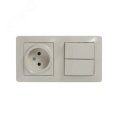 Блок GLOSSA GSL000272 розетка + 2кл выключатель бежевый