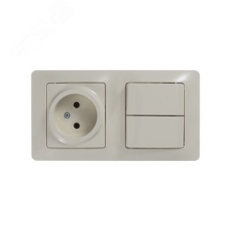 Блок GLOSSA GSL000272 розетка + 2кл выключатель бежевый