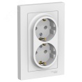 Розетка AtlasDesign ATN000124 2ая c/з механизм, белая