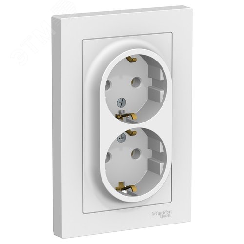 Розетка AtlasDesign ATN000124 2ая c/з механизм, белая