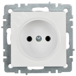 Розетка IEK BRITE 1-ная б/з белый