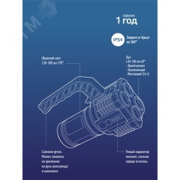 Фонарь КОСМОС KOC902Lit аккум 4Вт+3ВтCOB Li-ion18650 прожектор