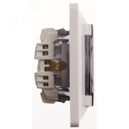 Розетка GLOSSA GSL000148 с/з с крышкой и шторками белый