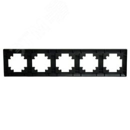 Рамка STEKKER PFR00-7005-05 5-я черная пластик, серия КАТРИН
