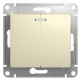 Выключатель GLOSSA GSL000253 2кл c подсв., бежевый