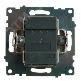 Выключатель STEKKER GLS10-7108-06, 3кл графит, (механизм) серия КАТРИН