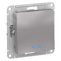 Выключатель AtlasDesign ATN000313 1кл с подв., алюминий, механизм