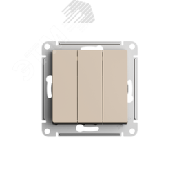 Выключатель AtlasDesign ATN001231 3кл, песочный, механизм
