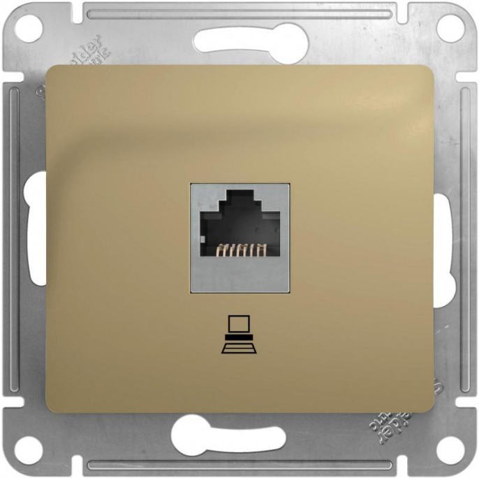 Розетка GLOSSA GSL000481к RJ45 компьют. в рамку титан