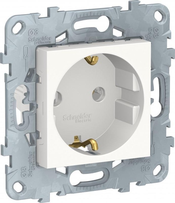 Розетка UNICA NU505618 СУ 1ая c\з белая