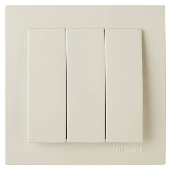 Выключатель NILSON 24121066 СУ 3кл. крем