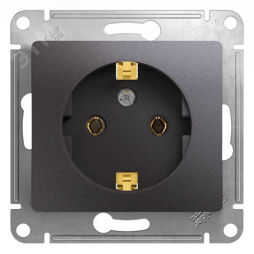 Розетка GLOSSA GSL001343 1 c/з, графит