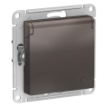 Розетка AtlasDesign ATN000646 с/з с крышкой мокко