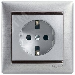 Legrand Valena 770120 Розетка 1ая с/з нем.стд. алюм.